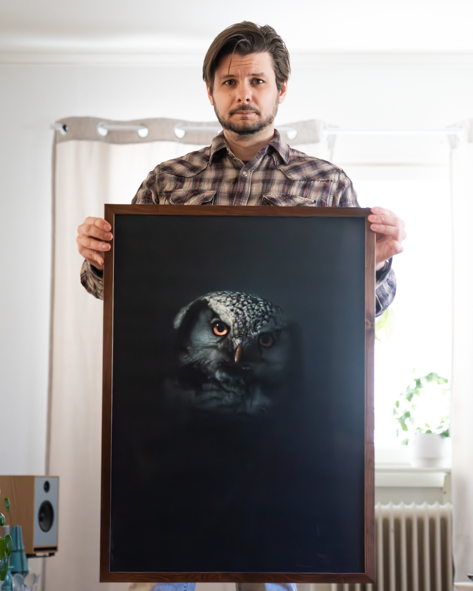 Short eared owl portrait by mankeyfoto